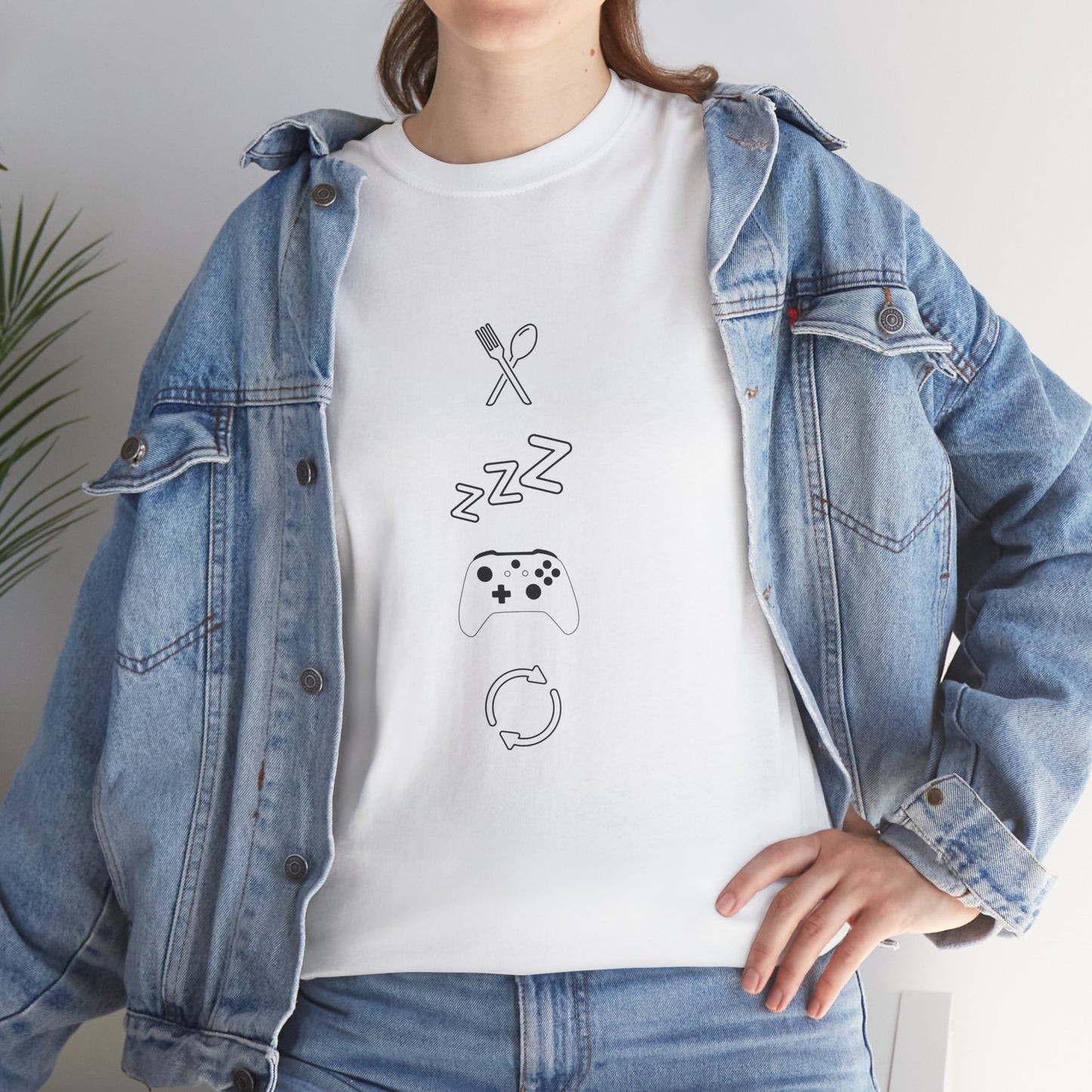 Eat Sleep Game Repeat T‑Shirt – Light
