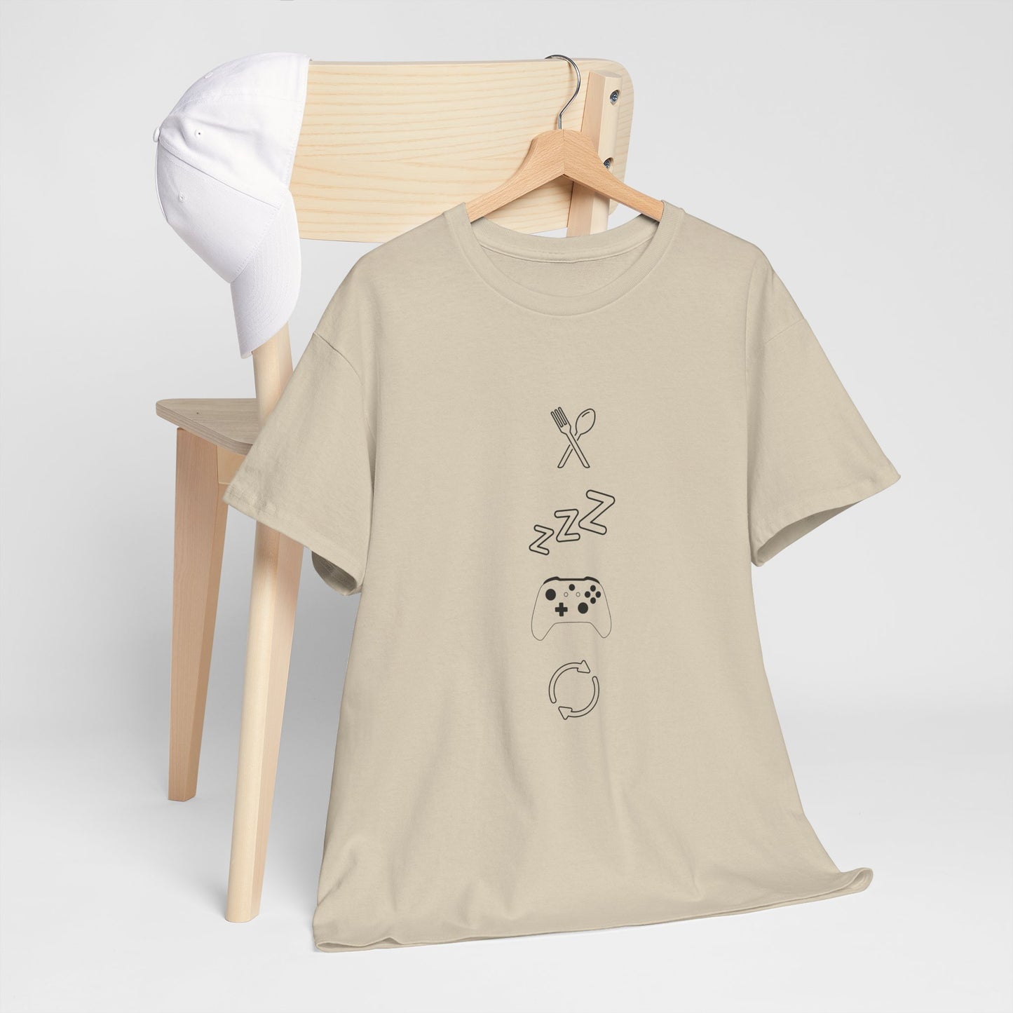 Eat Sleep Game Repeat T‑Shirt – Light