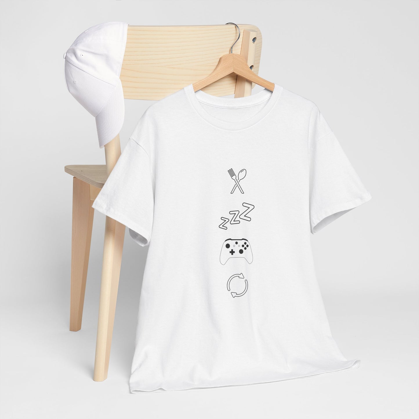 Eat Sleep Game Repeat T‑Shirt – Light