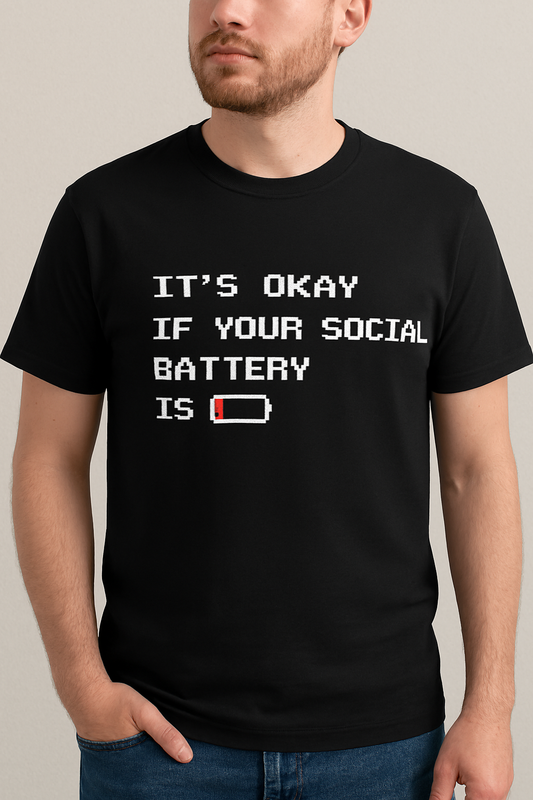 Social Battery Low T‑Shirt – Dark