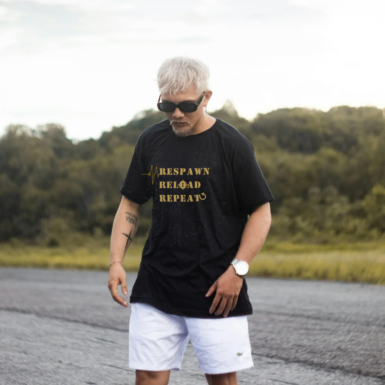 Respawn Reload Repeat T‑Shirt – Dark