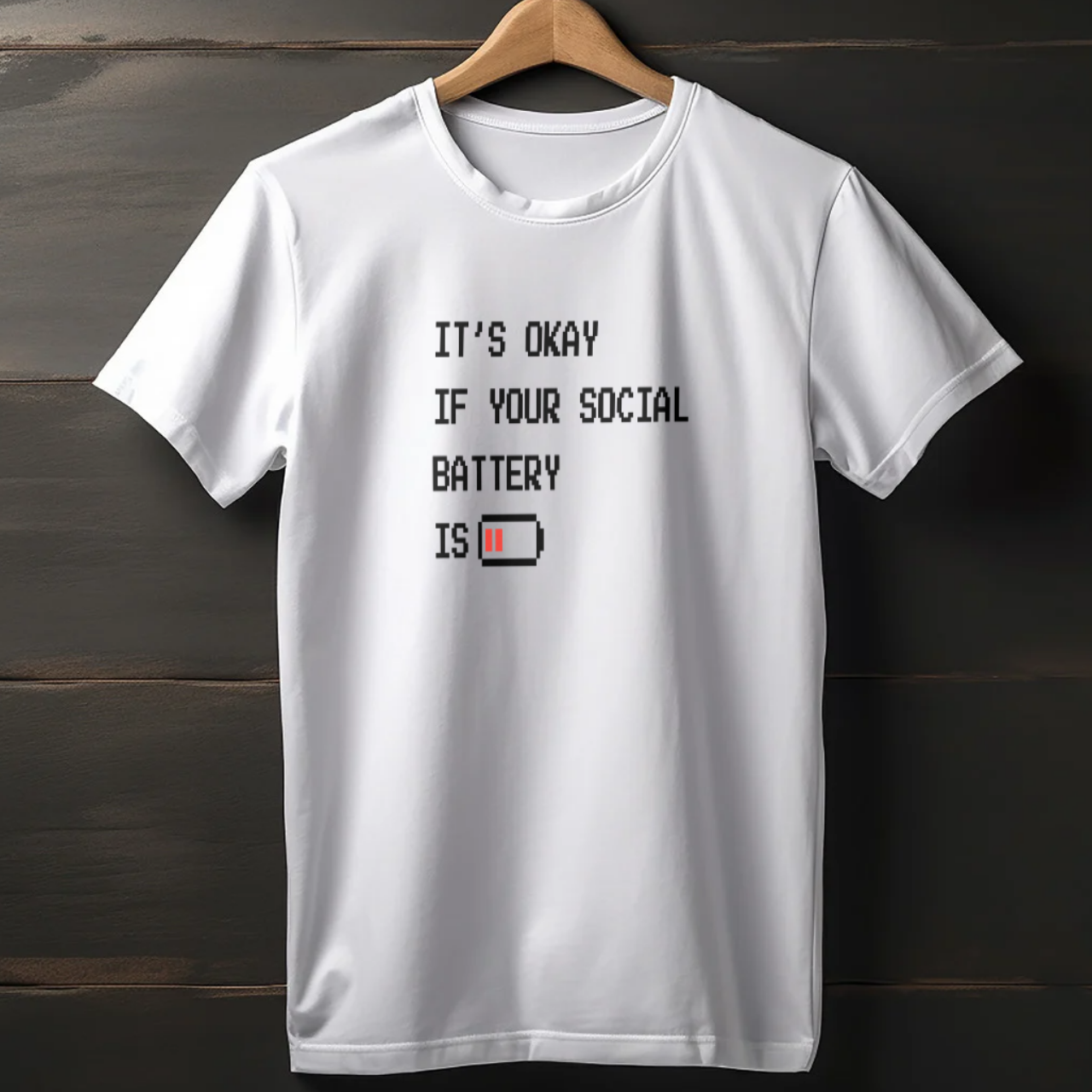 Social Battery Low T‑Shirt – Light