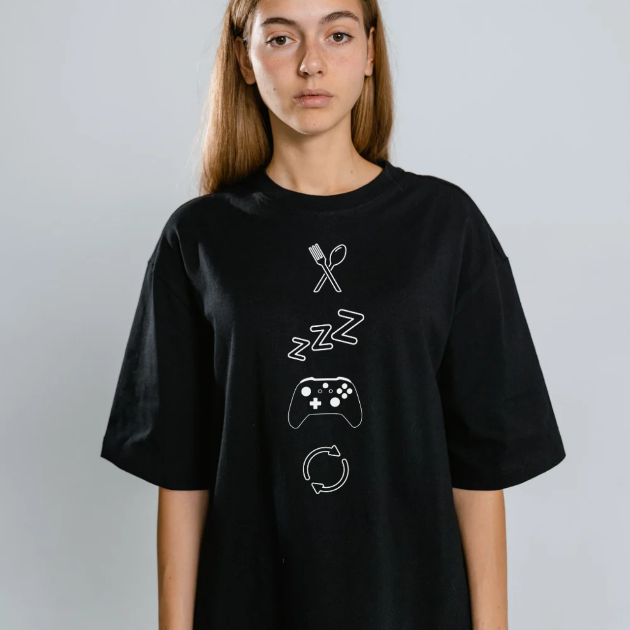 Eat Sleep Game Repeat T‑Shirt – Dark