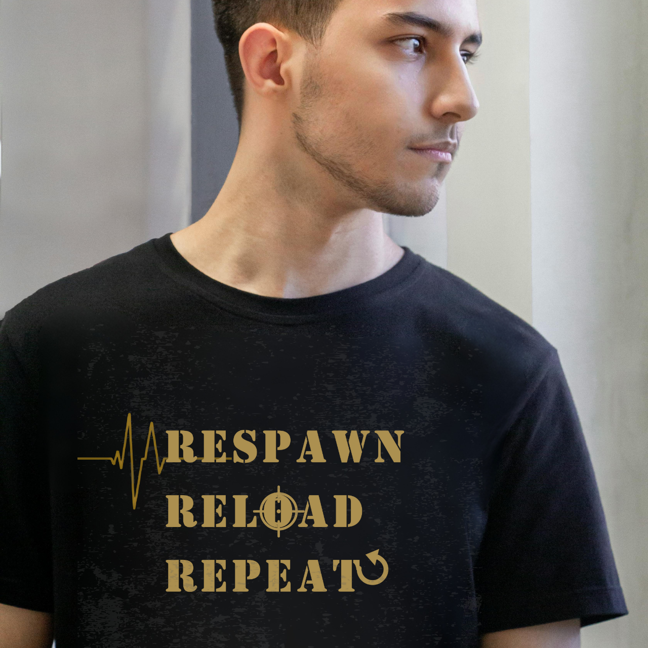 Respawn Reload Repeat T‑Shirt – Dark