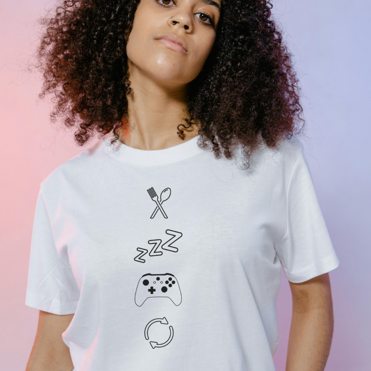 Eat Sleep Game Repeat T‑Shirt – Light