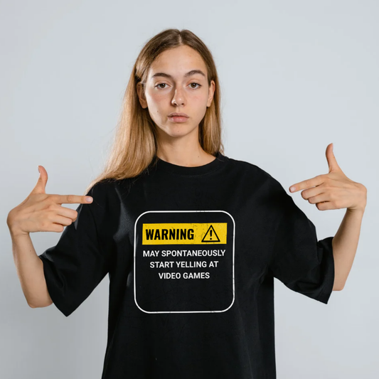 Funny Gamer Warning T‑Shirt – Dark