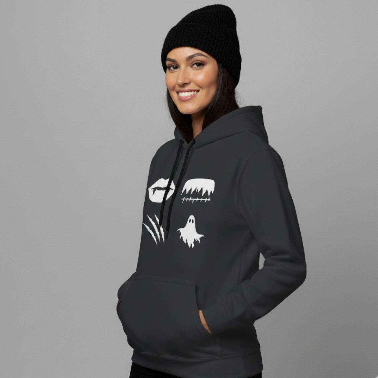 Minimalist Horror Icons Hoodie